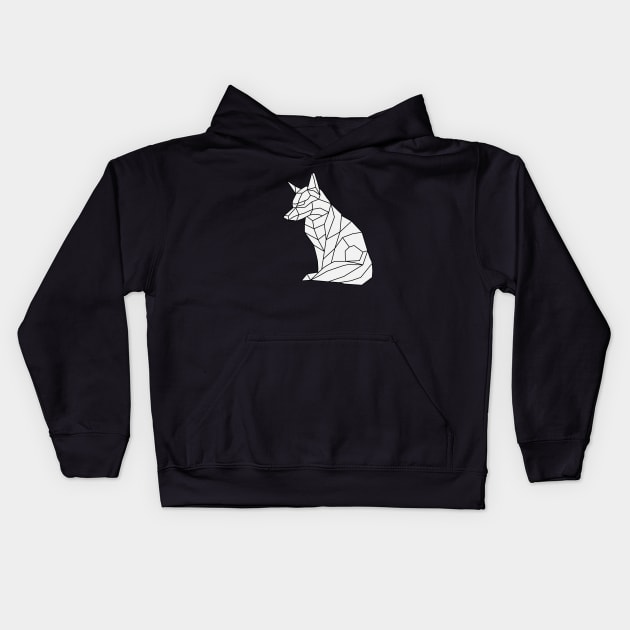 Origami Fox on White Kids Hoodie by shaldesign